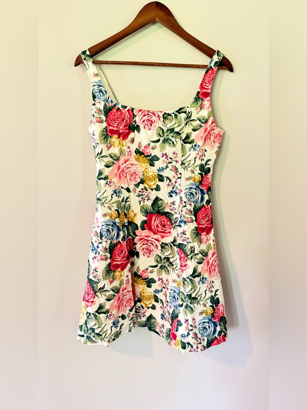 NWT WAYF Floral Linen Blend Smocked Back Fit & Flare Mini Dress M - Picture 3 of 6